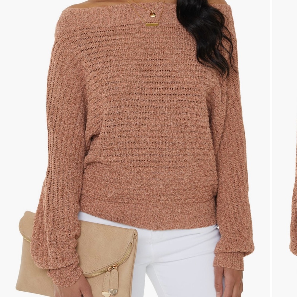 Vici Off-Shoulder Sweater in soft rust Medium